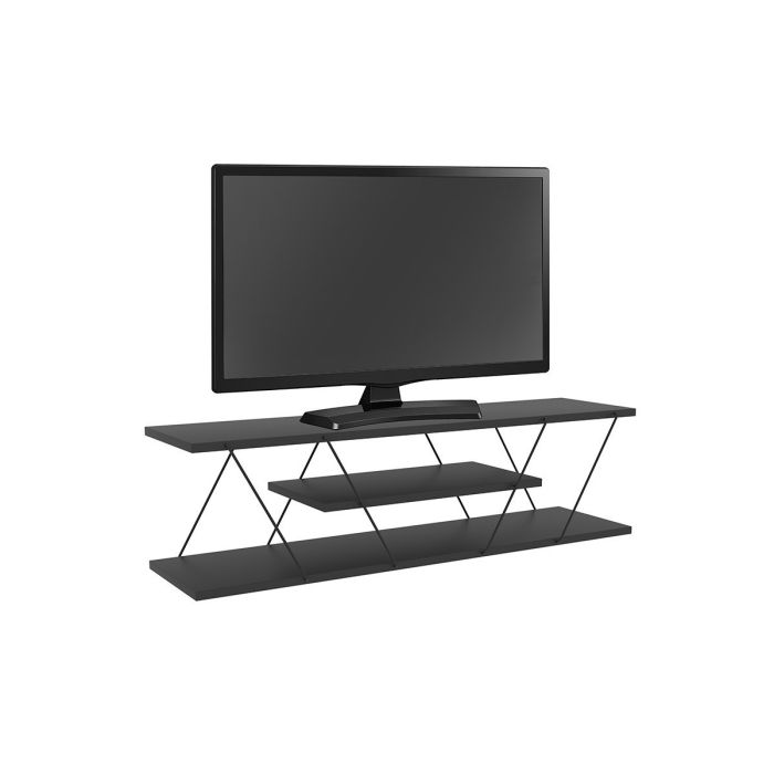 Mueble de TV con 3 Estantes, Soporte para TV en Color Antracita 120x30x33cm - Ideal para Salón y Sala de Estar