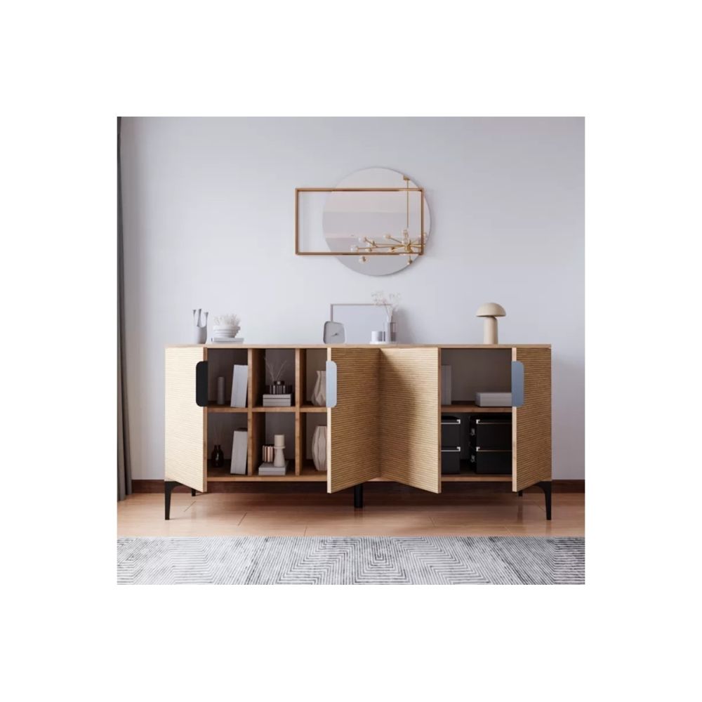 Buffet en Melamina Color Roble, Diseño Moderno y Duradero