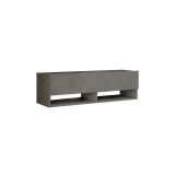 Mueble Mesa TV Moderno con 1 Puerta y Estantes en Melamina Color Gris, gris antracita