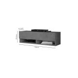 Mueble Mesa TV Moderno con 1 Puerta y Estantes en Melamina Color Gris, gris antracita