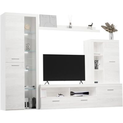 Mueble de Salón Moderno con Leds,Acabado en Andersen Pino