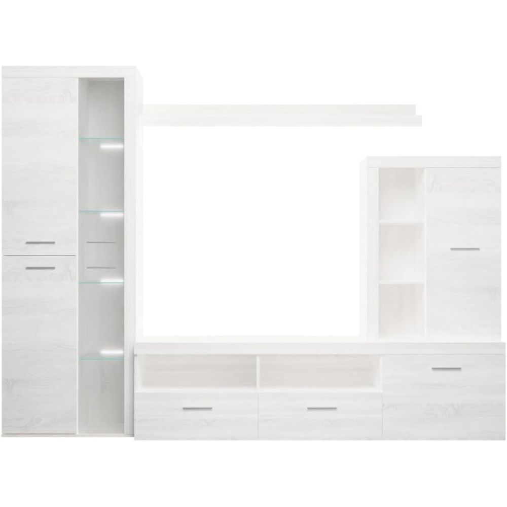 Mueble de Salón Moderno con Leds,Acabado en Andersen Pino