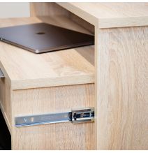 Mesa Escritorio Extensible, Consola Extensible, Color Cambria, Medidas: 90 cm (Largo) x 33-63,4 cm (Ancho) x 87,5 cm (Alto)