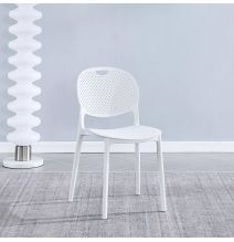 Pack 5 Sillas Cocina Color Blanco de plastico Polipropileno, Silla de Comedor Medidas: 40 cm (Anc) x 55 cm (Lar) x 80 cm (Al)