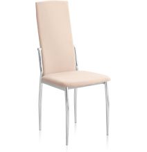 Pack de 6 Sillas Tapizadas para Salón y Comedor – Acabado Beige en Aluminio, Medidas: 43 cm x 48 cm x 99,5 cm