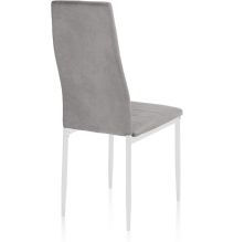 Pack de 6 Sillas Tapizadas para Comedor/Salón – Marengo y Patas Blancas en Aluminio, Dimensiones: 40 cm x 42 cm x 96 Cm