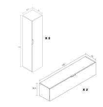 Meyvaser Mueble de salón y TV Conjunto muebles de salón apilable 235 Cm Ancho Color Madera y Blanco