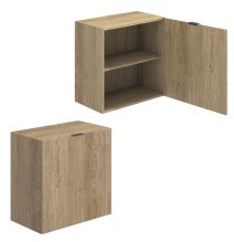 Meyvaser Mueble de salón y TV Conjunto muebles de salón apilable 245 Cm Ancho Color madera y blanco