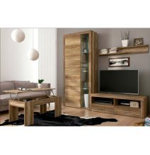 Mueble de Comedor, Color Cañón, Medidas: 230 cm (Anc) x 212 cm (Al) x 41,4 cm (Fon) + Mesa Centro Elevable 45,2x100x50