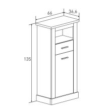 Mueble de Comedor, Mueble Salón, Acabado en Color Cañón, Medidas: 326 cm (Ancho) x 174,7 cm (Alto) x 41,8 cm (Fondo)