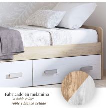 Cama Nido con 2 Cajones de Almacenaje – Puccini Andersen, 194,4 cm Largo x 98 cm Ancho x 58 cm Alto