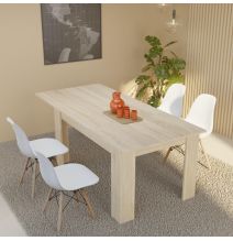 Mesa de Comedor Extensible, Mesa Salón, Robusta, Cambria, 138-198 cm (Largo) x 88 cm (Ancho) x 76 cm (Alto)