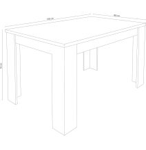 Mesa de Comedor Extensible, Mesa Salón, Robusta, Cambria, 138-198 cm (Largo) x 88 cm (Ancho) x 76 cm (Alto)