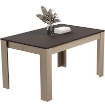 Mesa de Comedor, Mesa de Salón Fija, Color Roble - Grafito, Medidas: 140 cm (Largo) x 80 cm (Ancho) x 75 cm (Alto)