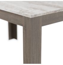 Mesa de Comedor, Mesa de Salón Fija, Color Trufa y Cañon, Medidas: 140 cm (Largo) x 80 cm (Ancho) x 75 cm (Alto)