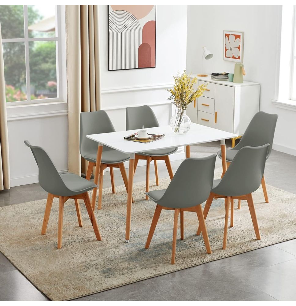 Mesa de Comedor o Cocina de 120 cm Lacada Blanca 76x120x80 Cm – Alta Resistencia y Durabilidad