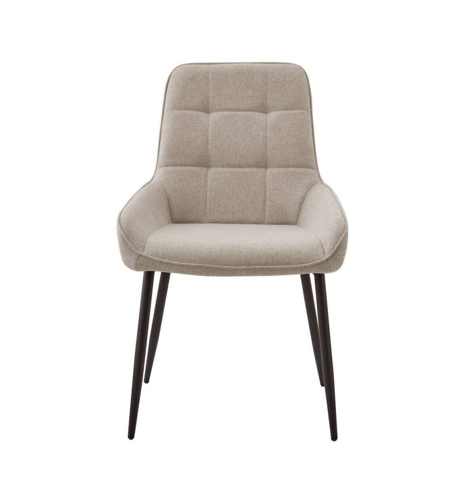 Pack de 4 Sillas Tapizadas en Tela Marron con Tratamiento Easy Clean, Asiento Reforzado Medidas 54x55x88 cm