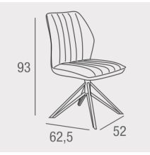 Pack de 2 Sillas con Respaldo y Asiento Tapizados en Tela Gris, Pata Metálica en Acabado Negro Mate, Medidas 62,5x52x93 cm