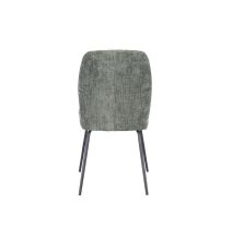 Pack de 2 Sillas Tapizadas en Tela Musgo con Patas en Acabado Negro, Asiento y Respaldo Ergonómicos, Medidas 61x47x89 cm