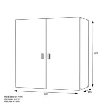 Mueble Alto de Cocina para Colgar con 2 Puertas – Color Blanco – 60 x 60 x 26,5 cm (alto x ancho x fondo)