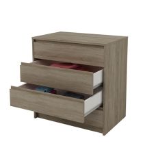 Cómoda Cajonera 4 cajones acabado en Color Roble. 74cm(alto) 70cm(ancho) 45cm(fondo)