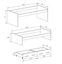 Cama Nido Juvenil Doble con Cajones de Almacenaje – Mauvella y Negro, 202,6 cm Largo x 98 cm Ancho x 72 cm Alto, Primera Calidad