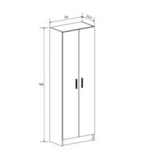 Mueble Multiusos Armario Auxiliar Color Beige – 2 Puertas, 4 Baldas, Práctico y Funcional, Madera, 60x180x35 cm