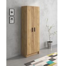 Mueble Multiusos Armario Auxiliar Color Mauvella – 2 Puertas, 4 Baldas, Práctico y Funcional, Madera, 60x180x35 cm