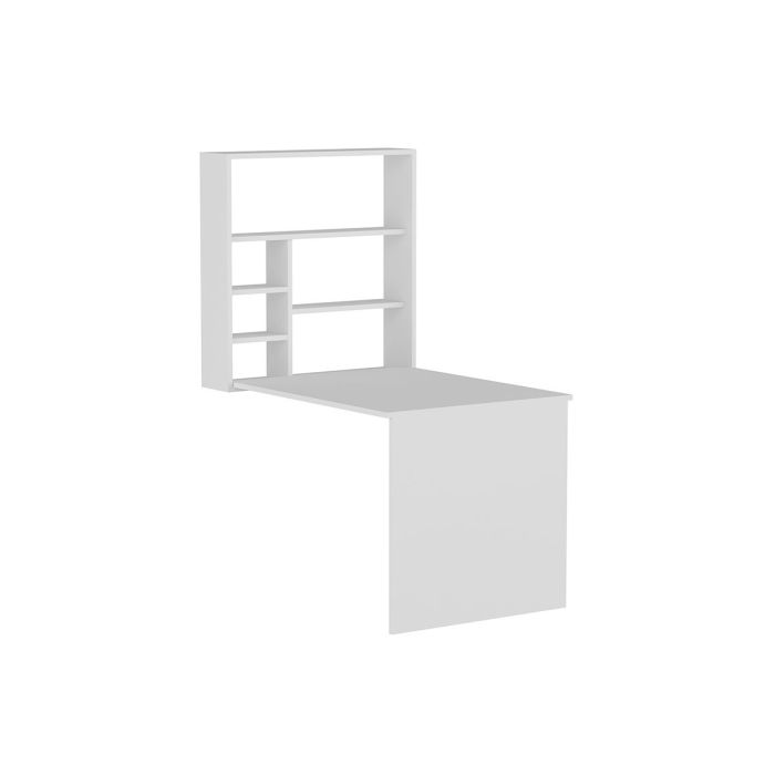 Escritorio Plegable de Pared Blanco 63x90x154 cm – Mesa de Estudio Compacta